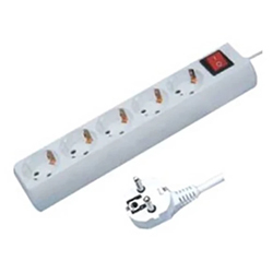 OEM KF-05K Πολύπριζο Σούκο 5 θέσεων με διακόπτη και καλώδιο 3x1 1.5m Λευκό G05MK BNG
