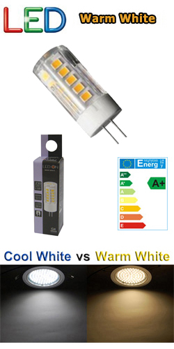 OEM 1238 LED G4 2.5W WW Λάμπα LED με κούμπωμα G4 12V 2.5 Watt με θερμό φωτισμό 3000Κ