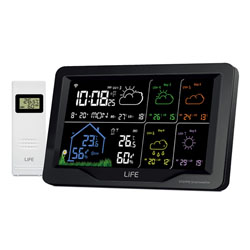 LIFE STEPPE SMARTWEATHER TUYA Μετεωρολογικός Σταθμός Smart Wi-Fi με Ασύρματη Εξωτερική μονάδα και έγχρωμη οθόνη LCD 7.5" 