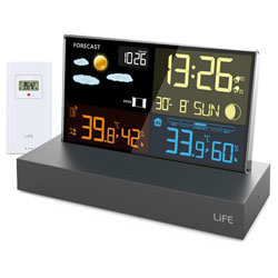 LIFE SUBTROPICAL Μετεωρολογικός σταθμός με Ασύρματη Εξωτερική μονάδα και Frameless οθόνη LCD 5.9" 