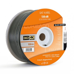 LOKMANN 1951-B Υψηλής Ποιότητας Ομοαξονικό καλώδιο RG6 135dB τηλεόρασης Μαύρο στροφείο 100μ