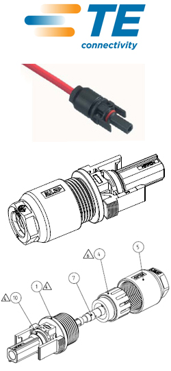 MC4 Female Minus 1394462-4  Connector για φωτοβολταϊκά 4mm θηλυκό (-)