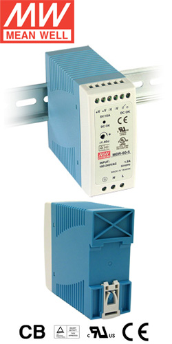 MeanWell MDR-60-5 Τροφοδοτικό Ράγας 60W/5V/10A