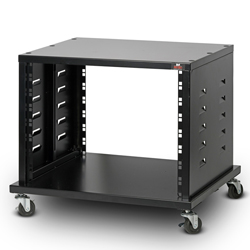 METRO 8U RACK CASE μεταλλικό με ροδάκια ανοιχτού τύπου 19" (Περιλ. 16 βίδες Μ6)