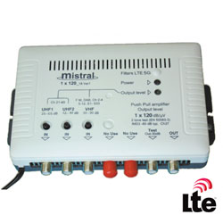 MISTRAL 1x120 Ενισχυτής κεντρικής κεραίας FM/VHF-UHF-UHF με 1 έξοδο και φίλτρο LTE 5G