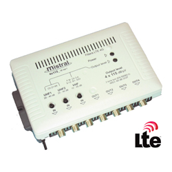 MISTRAL 4x115 5G Ενισχυτής κεντρικής κεραίας FM/ VHF - 2x UHF με 4 εξόδους και φίλτρο LTE 5G (0244)