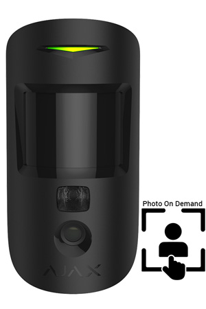 AJAX MOTION CAM BLACK (PhOD) Ασύρματος Ανιχνευτής Κίνησης με Ενσωματωμένη Κάμερα (Photo On Demand), Μαύρος