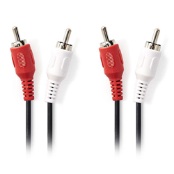 NEDIS CAGL24200BK100 Καλώδιο 2 x RCA αρσ. σε 2 x RCA αρσ. 10m 