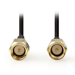 NEDIS CSGL02000BK20 Καλώδιo SMA αρσ. - SMA αρσ. με επίχρυσα βύσματα 2m 