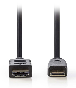 NEDIS CVGL34500BK15 Καλώδιο High speed HDMI με Ethernet 10.2Gbps, HDMI αρσ. - HDMI mini αρσ. μήκος 1.50m
