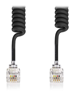 NEDIS TCGP90100BK50 Καλώδιο Σπιράλ RJ10 για ακουστικό συσκευής αρσ. - αρσ. 5m Μαύρο