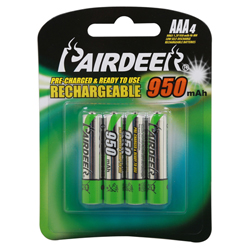 PAIRDEER AAA-950 Σετ 4 Επαναφορτιζόμενων Μπαταριών NiMH AAA / 950 mAh