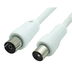 PAL-0037 WHITE Καλώδιο TV Αρσενικό-Θηλυκό 1.5 m σε Λευκό Χρώμα