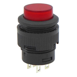 PB16-A-R-RN Button Διακόπτης ON-OFF 4P στρογγυλός Φ16 Με Κόκκινη Λυχνία 220V HNO 