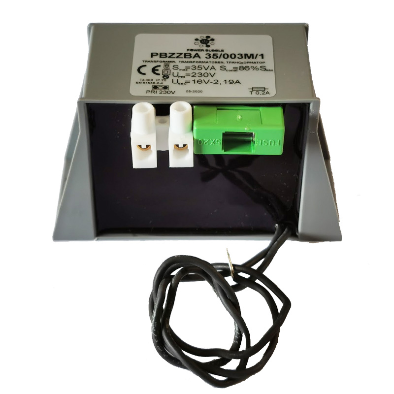 PBZZBA-35/003M/1 Μετασχηματιστής 16VAC 2.2A 35VA με ασφαλειοθήκη για κέντρα συναγερμού