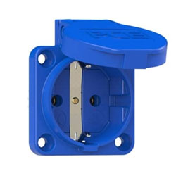 PCE 105-0b Πρίζα Χωνευτή Σούκο 2P 16A  IP54 Με Καπάκι σε Μπλε Χρώμα