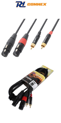 PD Connex CX68-6 Ποιοτικό Καλώδιο 2 x XLR θηλυκά σε 2 x RCA αρσενικά 6m 176.696