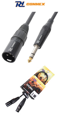 PD Connex CX44-3 Ποιοτικό Καλώδιο XLR 3p αρσενικό σε JACK 6.3mm STEREO αρσενικό 3m 177.078
