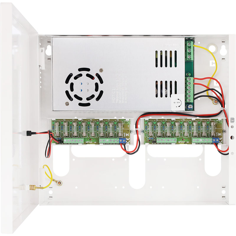 Pulsar PSDC161216T Τροφοδοτικό CCTV 16 Εξόδων/Καμερών 16x1A, 12VDC 16A 200Watt σε μεταλλικό ερμάριο