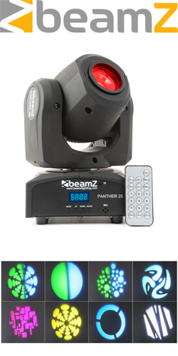 BEAMZ Panther 25 LED Spot 12W CREE LED moving head DMX με τηλεχειριστήριο (150.460)