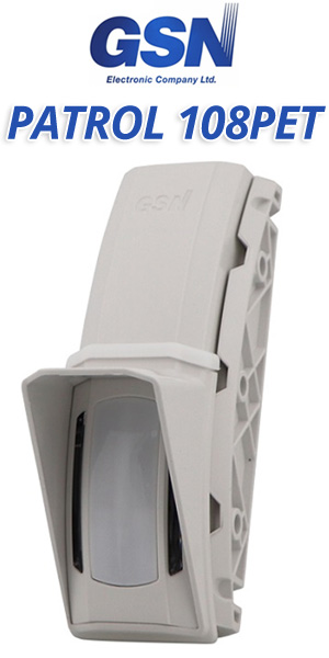 GSN Patrol 108 PET Ανιχνευτής Κουρτίνας Εσω/Εξωτερικού χώρου Dual PIR + Microwave, Antimasking με αγνόηση κατοικιδίων