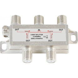 JAGER QSPL4 Διακλαδωτής TV-SAT 4 εξόδων (5 - 2400 MHz) με φις F και dc pass   