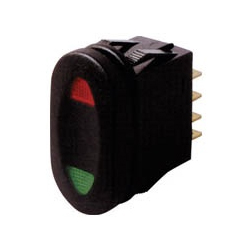 R13-271D Διακόπτης Rocker Αυτοκινήτου ON-OFF-ON 4P 21A/ 14V IP65 με LED