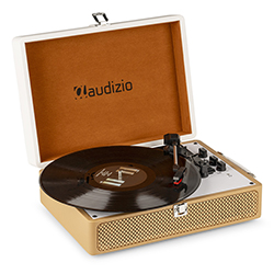AUDIZIO RP119 Retro Πικάπ με Ενσωματωμένα Ηχεία και Bluetooth σε Καφέ και Άσπρο 102.058