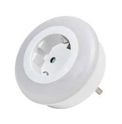 SAFELINE SL34102 Adaptor Σούκο σε Σούκο και Φωτάκι νυκτός με 3 LED και αισθητήρα Ημέρας/Νύχτας