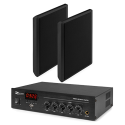 SET-PA AUDIO 47 POWER DYNAMICS Σετ ενισχυτή PDM25 και 2x WSF30B Ηχεία τοίχου FLAT σχεδίασης 5.25" / 100V