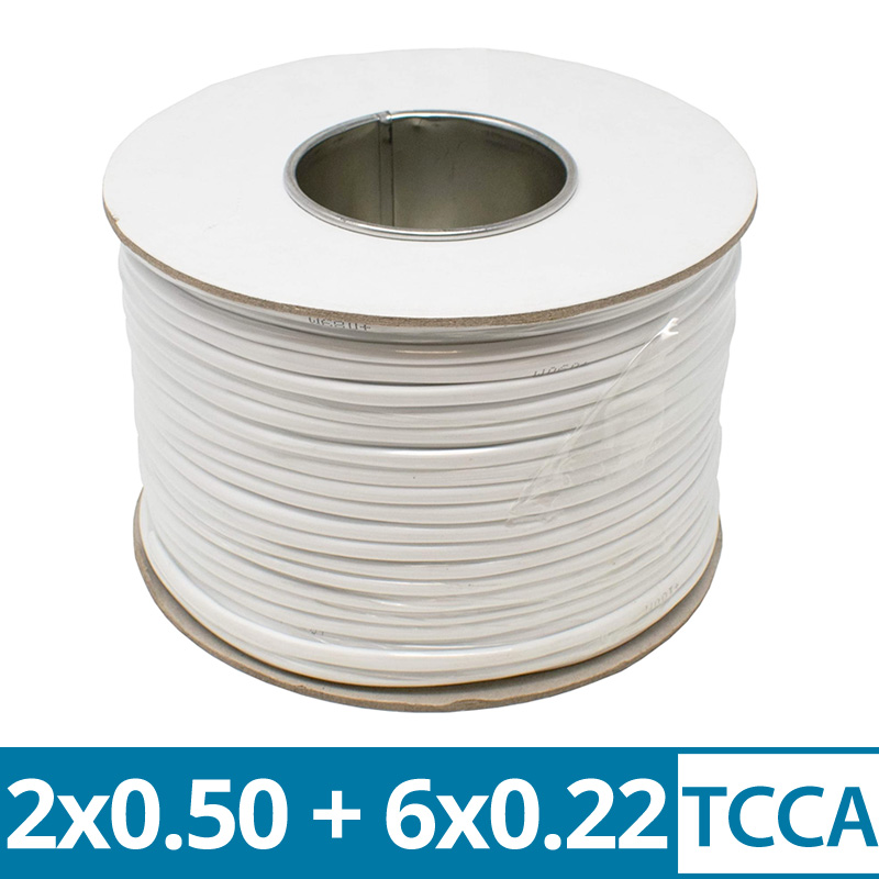 SL-006-PW Καλώδιο συναγερμού TCCA 8 αγωγών, 2x0.50 + 6x0.22, σε Στροφείο 100μέτρων