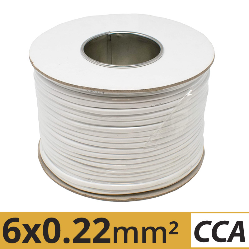 ANGA ST-A603 Καλώδιο συναγερμού CCA 6x0.22mm² με Θωράκιση (Στροφείο 100μ.)