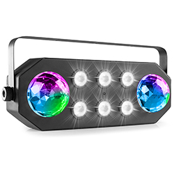 BEAMZ STROBEMOON 2-in-1 Disco light με 2x LED Moonflower και Stroboscope και Τηλεχειριστήριο (153.676)