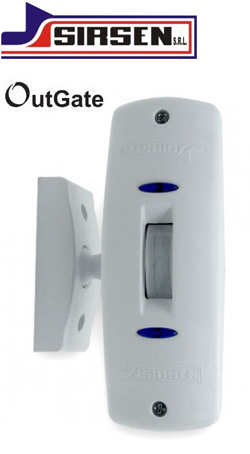 SIRSEN OUTGATE White - Ανιχνευτής Κουρτίνας Διπλής Τεχνολογίας Εσωτερικού και Εξωτερικού Χώρου εμβέλειας 8 μέτρων