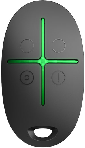 AJAX SPACE CONTROL BLACK - Τηλεχειριστήριο AJAX µε πλήκτρο πανικού Μαύρο (6108.04-BL1), 0856963007064