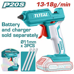 TOTAL TGGLI2001 Πιστόλι Θερμής Σιλικόνης Φ11mm Μπαταριας Λιθιου 20V P20S SHARE300+ Χωρίς Μπαταρία Και Φορτιστή