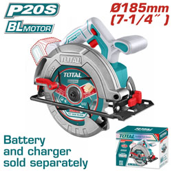 TOTAL TSLI1851 Δισκοπρίονο Ξύλου Φ-185mm Μπαταρίας Λιθίου 20V (χωρίς μπαταρία & φορτιστή) P20S SHARE+ 