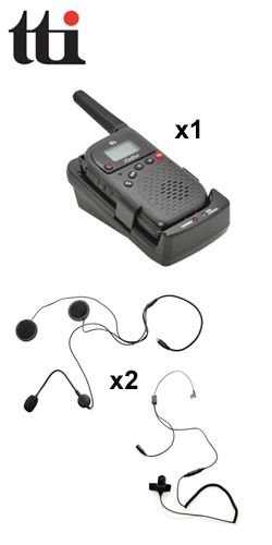 TTI PMR-506TX (ΤΜΧ) Walkie - Talkie PMR 8 Καναλιών - Ενδοεπικοινωνία για Μηχανή με 2x Hands-free κράνους