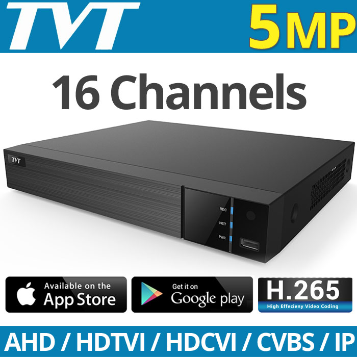 TVT TD-2116NS-HC-H H.265 Πενταυβριδικό Καταγραφικό DVR 16 καμερών H.265 5Mpixels Lite TVI/AHD/CVI/IP/CVBS