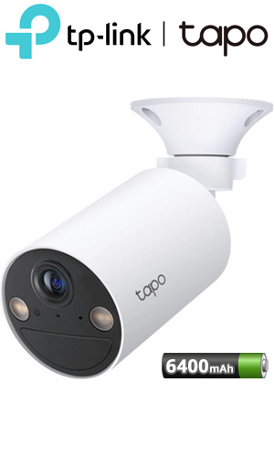 TP-Link Tapo C410 (V1.0) Ασύρματη Αδιάβροχη WiFi IP Κάμερα Μπαταρίας 6400mAh 3MP, 2K, Color Night Vision, AI Detection Mic/Speaker