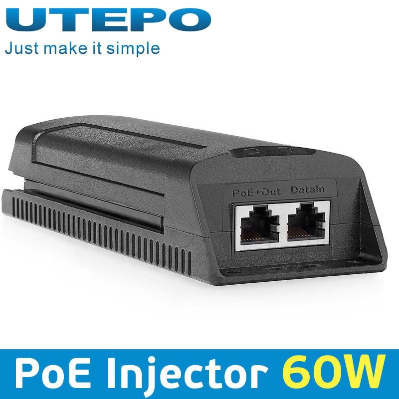 UTEPO UTP7201GE-PSE60 Gigabit PoE Injector 60W 10/100M/1000Mbps 802.3af/802.3at 54VDC 60Watts