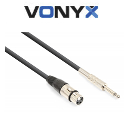 VONYX CX314-3 Καλώδιο XLR 3p Θηλυκό σε Jack 6.3mm MONO αρσενικό 3m 177.738 