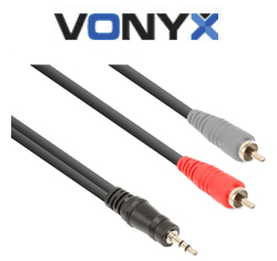 VONYX CX334-6 Καλώδιο Jack 3.5mm STEREO αρσενικό σε 2 x RCA αρσενικά 6m 177.777