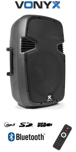 VONYX SPJ-1200ABT MP3 Επαγγελματικό Αυτοενισχυόμενο 12" 600 Watt Max USB/ SD/ MP3/ Bluetooth (τμχ) 178.042