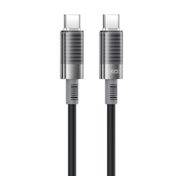 XO-NB-Q282B Καλώδιo Σιλικόνης USB Type C σε USB Type C Ταχείας Φόρτισης 60W μήκος 1m σε Μαύρο Χρώμα 