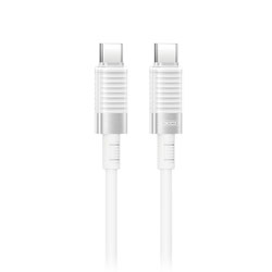 XO-NB-Q282B-WHITE Καλώδιo Σιλικόνης USB Type C σε USB Type C Ταχείας Φόρτισης 60W μήκος 1m σε Λεύκο Χρώμα  