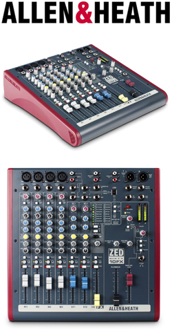 ALLEN HEATH ZED60-10FX Κονσόλα 8 εισόδων (4 mono και 2 dual stereo) με επεξεργαστή 16 effect
