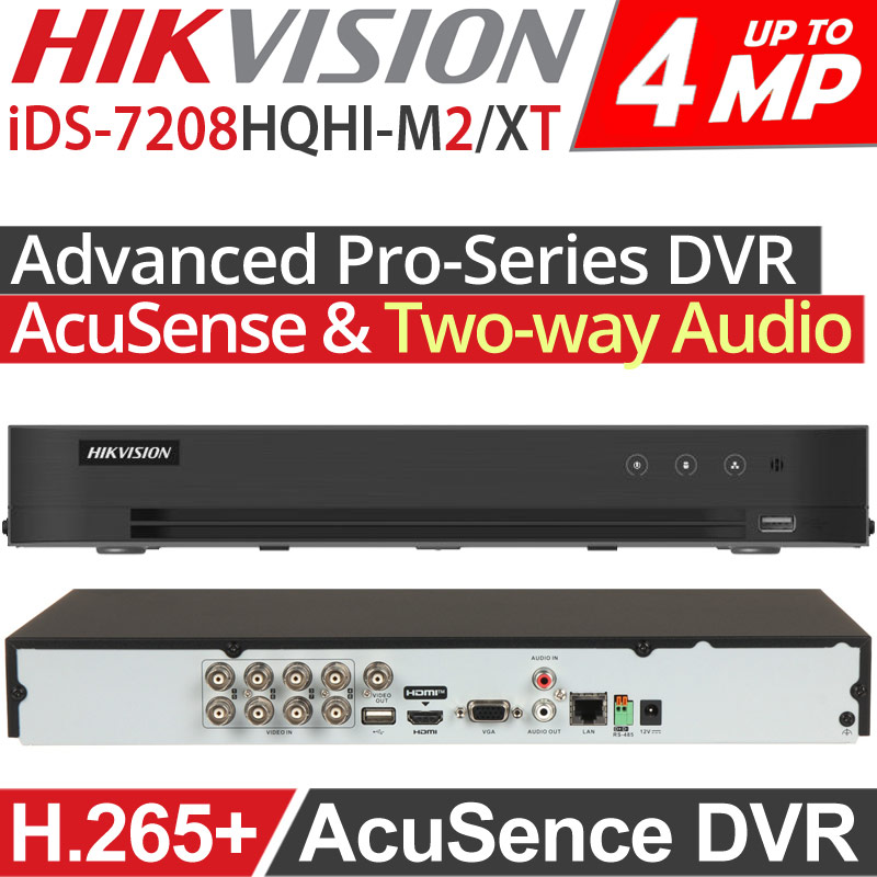 HIKVISION iDS-7208HQHI-M2/XT Advanced Pro-Series Acusence DVR Καταγραφικό 8 Καμερών, H.265+, 2xSata, Audio Over Coaxial