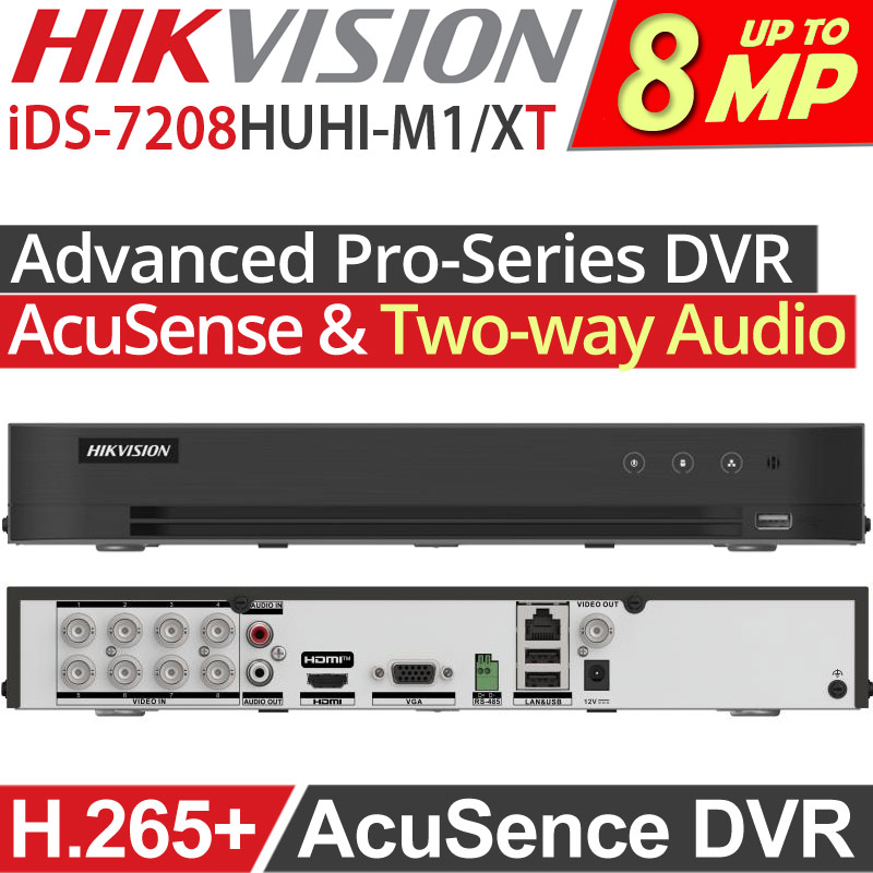 Hikvision iDS-7208HUHI-M1/XT Advanced Pro-Series Acusence DVR Καταγραφικό 8 Καμερών, up to 4K/8MP, H.265+, AoC