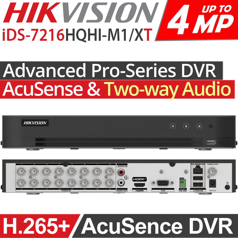 HIKVISION iDS-7216HQHI-M1/XT Advanced Pro-Series Acusence DVR Καταγραφικό 16 Καμερών, H.265+, Audio Over Coaxial